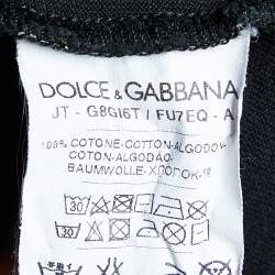 Pre Owned Dolce & Gabbana Black Cotton Knit V-Neck T-Shirt S