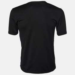 Pre Owned Dolce & Gabbana Black Cotton Knit V-Neck T-Shirt S