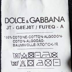 Pre Owned Dolce & Gabbana Black Cototn Knit V-Neck T-Shirt XS