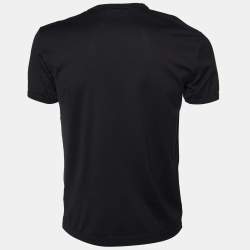 مملوكة مسبقًا Dolce & Gabbana Black Cotton Knit V-Neck T-Shirt XS