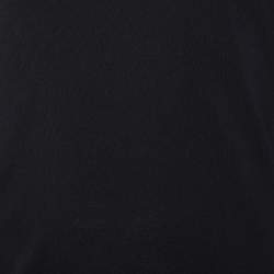 Pre Owned Dolce & Gabbana Black Cotton Knit Overlock V-Neck T-Shirt XS