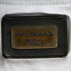 Pre Owned Dolce & Gabbana White Cotton Knit Round Neck T-Shirt S