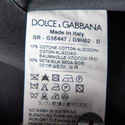 Pre Owned Dolce & Gabbana Black Cotton & Silk Paneled Gold Fit Shirt M