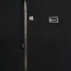 Pre Owned Dolce & Gabbana Black Cotton Hooded Zip Front Jacket XL