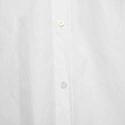 مملوكة مسبقًا Dolce & Gabbana White Cotton Gold Fit Button Front Full Sleeve Shirt M