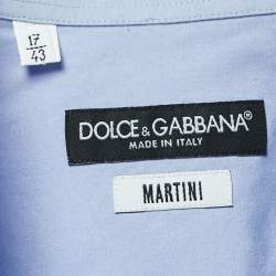 Pre Owned Dolce & Gabbana Blue Cotton Full Sleeve Martini Shirt XL