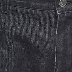 Pre Owned Dolce & Gabbana Black Grey Denim Straight Fit Jeans L Waist 35"