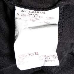 Pre Owned Dolce & Gabbana Black Cotton Knit V-Neck T-Shirt S