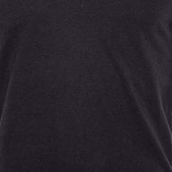Pre Owned Dolce & Gabbana Black Cotton Knit V-Neck T-Shirt S