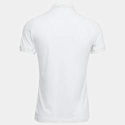 Pre Owned Dolce & Gabbana White Cotton Pique Polo T-Shirt M