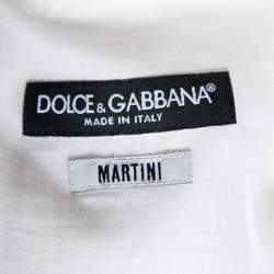 Pre Owned Dolce & Gabbana White Linen Short Sleeve Martini Shirt XXL