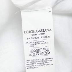 Pre Owned Dolce & Gabbana White Linen Short Sleeve Martini Shirt XXL