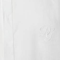 Pre Owned Dolce & Gabbana White Linen Short Sleeve Martini Shirt XXL