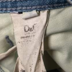 Pre Owned D&G Blue Washed & Distressed Denim Straight-Leg Jeans S Waist 31"