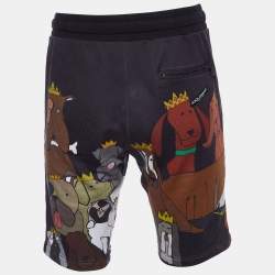 Pre Owned Dolce & Gabbana Black Cotton Knit Dog of The Year Shorts M
