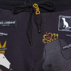 Pre Owned Dolce & Gabbana Black Cotton Knit Dog of The Year Shorts M