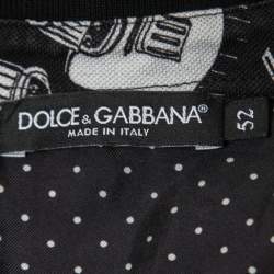 Pre Owned Dolce & Gabbana Black Music Print Cotton Pique Polo T-Shirt XL