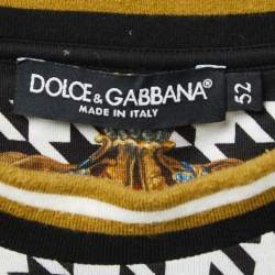 Pre Owned Dolce & Gabbana Multicolor Crown Print Knit Crew Neck T-Shirt XL
