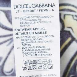 Pre Owned Dolce & Gabbana Multicolor Maioliche Print Cotton Crew Neck Half Sleeve T-Shirt XL