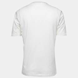 Pre Owned Dolce & Gabbana Off White Mambo Embroidered Crew Neck Half Sleeve T-shirt M