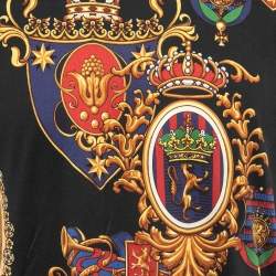 Pre Owned Dolce & Gabbana Black/Multicolor Printed Cotton Crew Neck T-Shirt 2XL