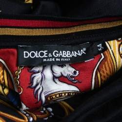 Pre Owned Dolce & Gabbana Black/Multicolor Printed Cotton Crew Neck T-Shirt 2XL