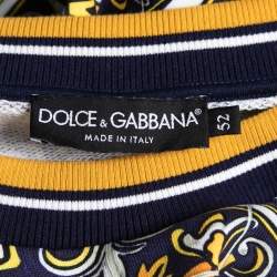Pre Owned Dolce & Gabbana Multicolor Majolica Printed Cotton Sweatshirt XL