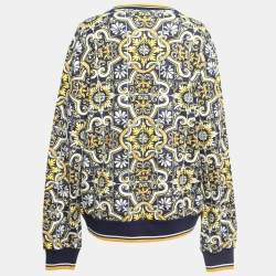 Pre Owned Dolce & Gabbana Multicolor Majolica Printed Cotton Sweatshirt XL