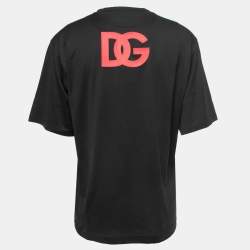 Pre Owned Dolce & Gabbana Black Cotton Logo T-Shirt 2XL
