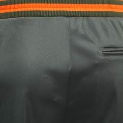 Pre Owned Dolce & Gabbana Dark Green Synthetic Contrast Logo Detail Sweatpants S