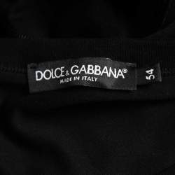Dolce & Gabbana Black Cotton Logo Plaque Crew Neck T-Shirt XXL