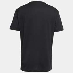 Pre Owned Dolce & Gabbana Black Cotton Logo Patch Crew Neck Half Sleeve T-Shirt XXL