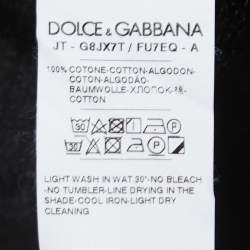 Pre Owned Dolce & Gabbana Black Cotton Crew Neck Half Sleeve T-Shirt XL