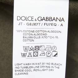 Pre Owned Dolce & Gabbana Military Green Cotton Crew Neck Half Sleeve T-Shirt XXL