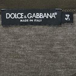Pre Owned Dolce & Gabbana Military Green Cotton Crew Neck Half Sleeve T-Shirt XXL