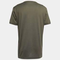 Pre Owned Dolce & Gabbana Military Green Cotton Crew Neck Half Sleeve T-Shirt XXL