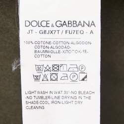 Pre Owned Dolce & Gabbana Military Green Cotton Crew Neck Half Sleeve T-Shirt XXL