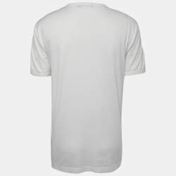 Pre Owned Dolce & Gabbana White Cotton Logo Patch Crew Neck Half Sleeve T-Shirt XL