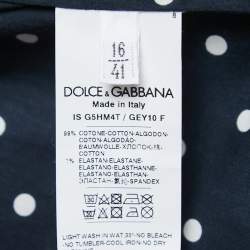 Pre Owned Dolce & Gabbana Navy Blue Pineapple Dotted Print Cotton Half Sleeve Button Front Shirt L