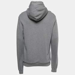 Pre Owned Dolce & Gabbana Grey Cotton Crest Detail Hoodie XL