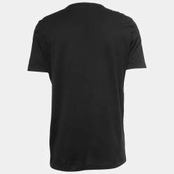 Pre Owned Dolce & Gabbana Black Logo Sartoria Print Cotton Crew Neck T-Shirt XL