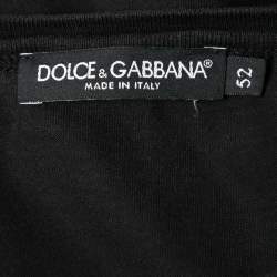 Pre Owned Dolce & Gabbana Black Logo Sartoria Print Cotton Crew Neck T-Shirt XL