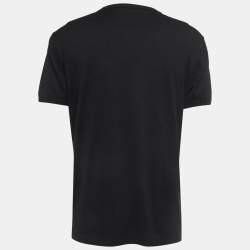 Pre Owned Dolce & Gabbana Black Cotton DG Crown Embroidered Fitted T-Shirt XL