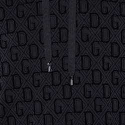 Pre Owned Dolce & Gabbana Black Logo Devore Pattern Hooded Sweatshirt L