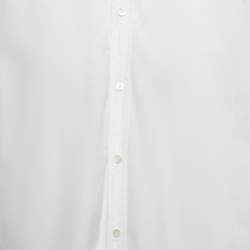 Pre Owned Dolce & Gabbana White Logo Pattern Cotton Gold Fit Long Sleeve Shirt 3XL