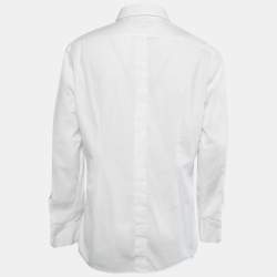 Pre Owned Dolce & Gabbana White Logo Pattern Cotton Gold Fit Long Sleeve Shirt 3XL