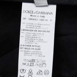 Pre Owned Dolce & Gabbana Grey Embroidered Denim 16 Classic Fit Jeans L/Waist 36"