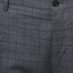 Pre Owned Dolce & Gabbana Dark Grey Checked Wool Tailored Trousers XL