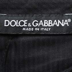 Pre Owned Dolce & Gabbana Dark Grey Checked Wool Tailored Trousers XL