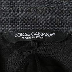Pre Owned Dolce & Gabbana Grey Checked Wool Martini Tailored Jacket XXL